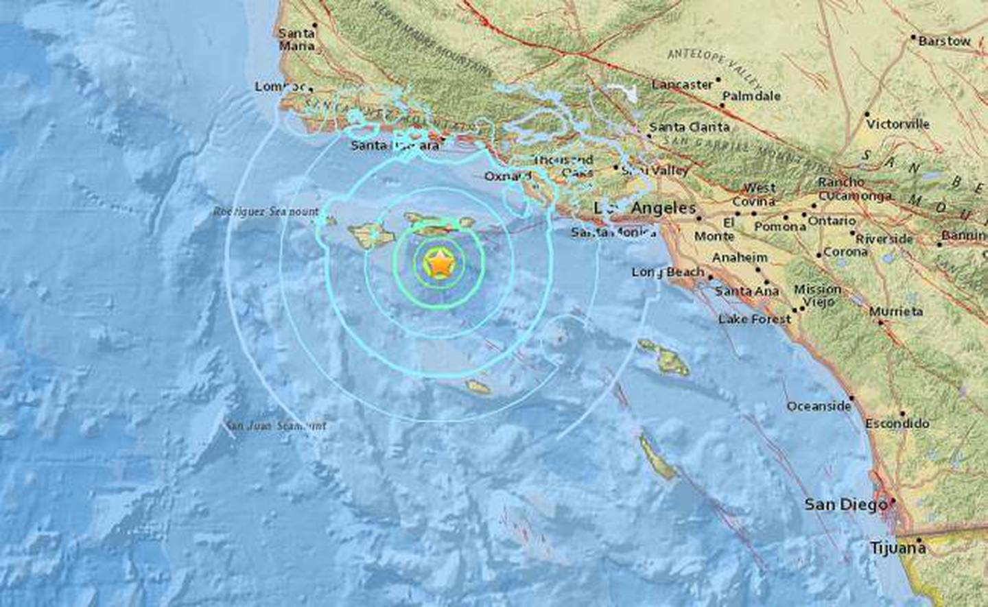 На карте буквами обозначены объекты полуостров калифорния. Санта Барбара на карте Калифорнии. Санта Барбара на карте США Калифорния. Полуостров Калифорния на карте. Карта Калифорнии землетрясение.