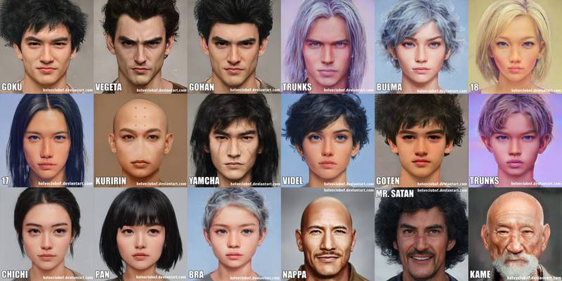 Dragon Ball Z: IA convierte a los personajes en personas reales