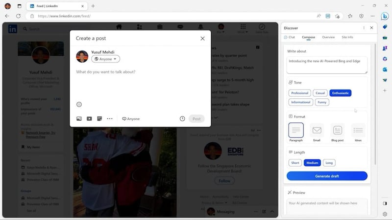 Edge Copilot es una función integrada del navegador exclusivo de Microsoft que te permite usar ChatGPT de manera directa. Aquí te decimos cómo.