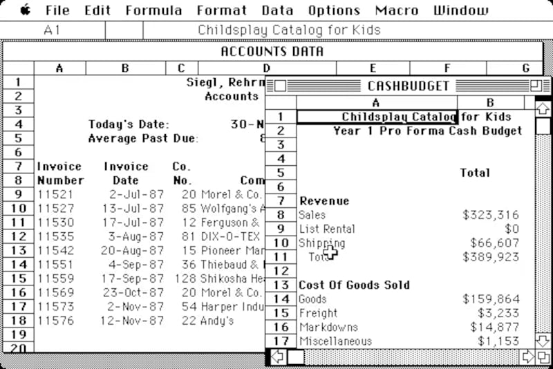 Excel en 1985