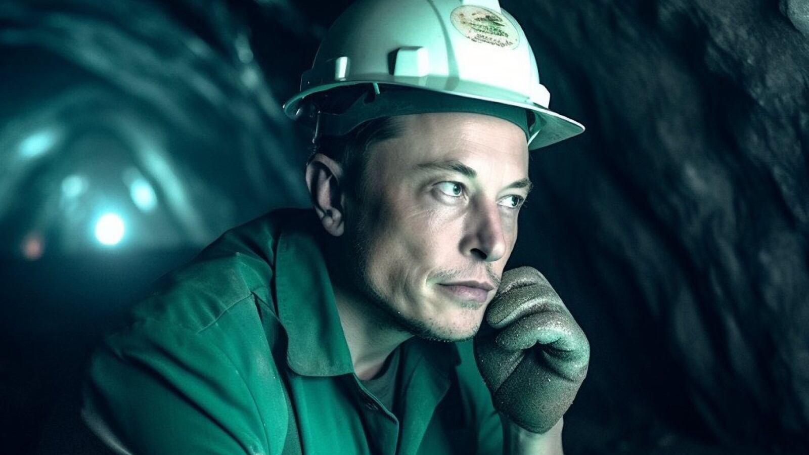 Elon Musk en una mina de esmeraldas