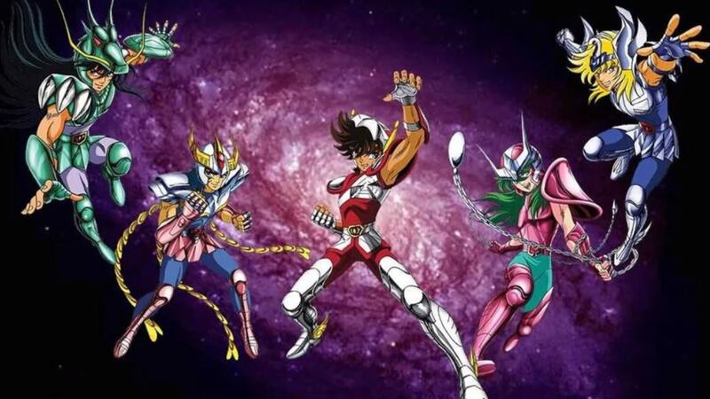 Seiya de Pegaso, Atenea, Shiryu de Dragón, Hyoga de Cisne, Shun de Andrómeda e Ikki de Fénix son los protagonistas.