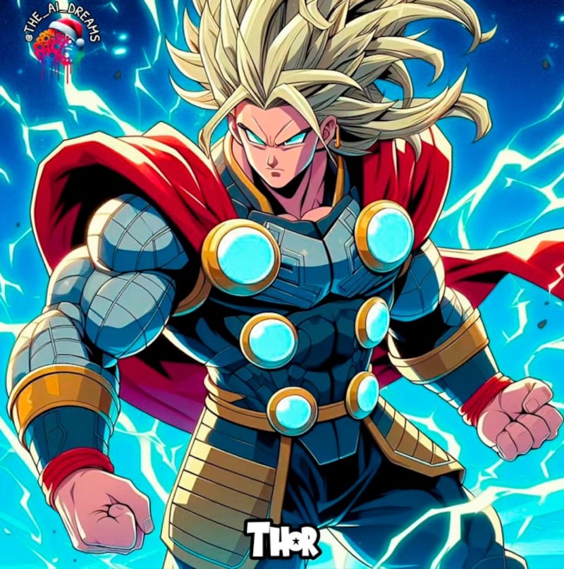 Thor como personaje de Dragon Ball - The AI Dreams