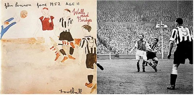 Drawing of John Lennon and Robledo's goal with Newcastle
