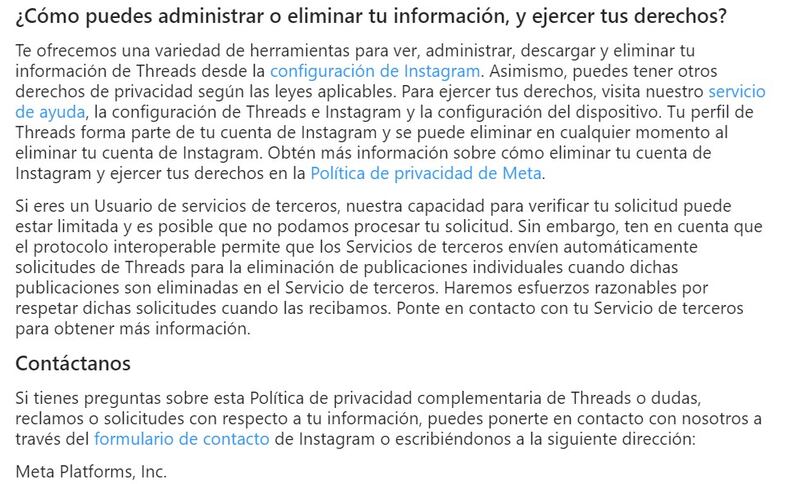 Política de Privacidad de Meta