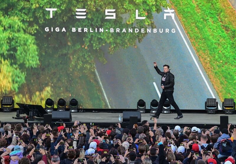 Elon Musk en el Giga-Fest de Tesla