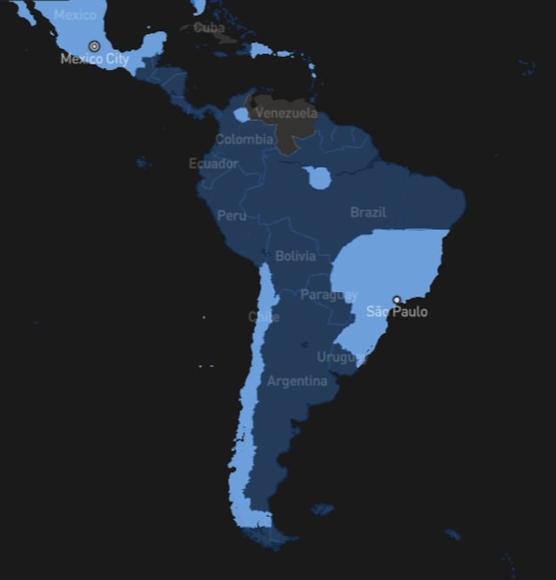 Mapa Starlink