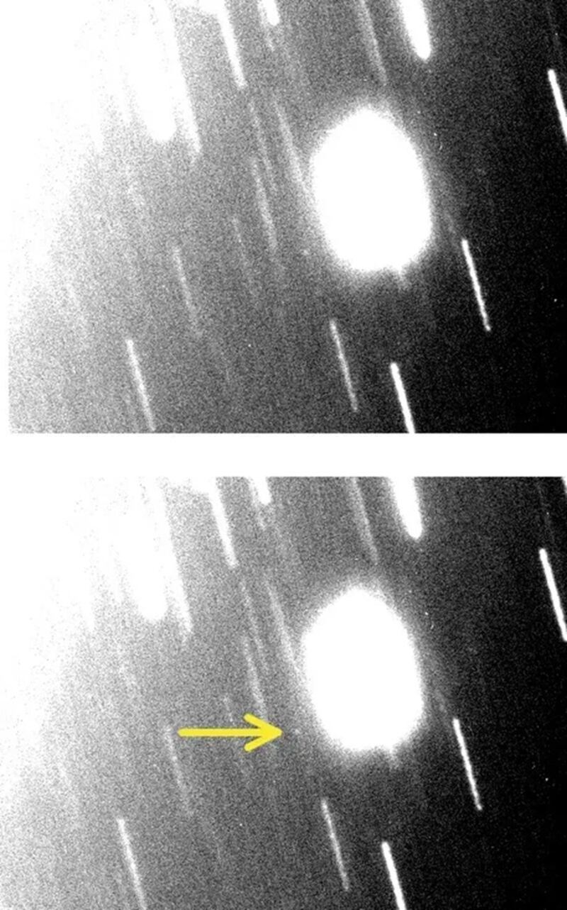 Imagen del descubrimiento de la nueva luna de Urano S/2023 U1 utilizando el telescopio de Magallanes, el 4 de noviembre de 2023