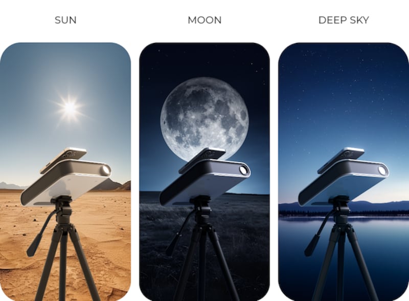 La empresa Vaonis presenta su nuevo telescopio para smartphones Hestia que te dejará tomar fotos a las estrellas como si fuera el James Webb.