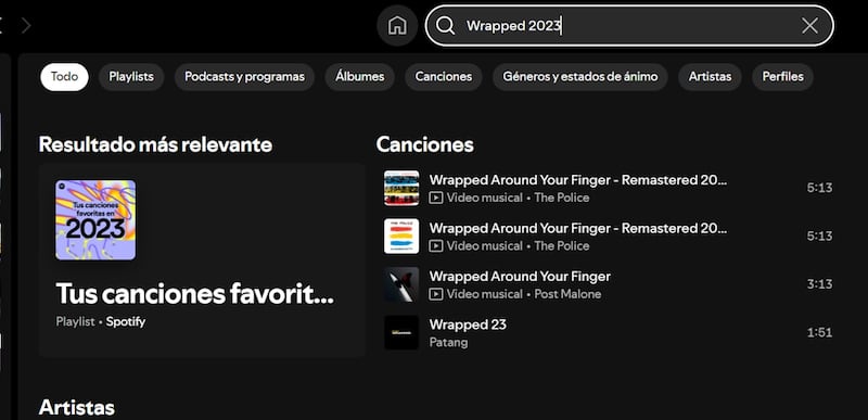 Spotify Wrapped años anteriores