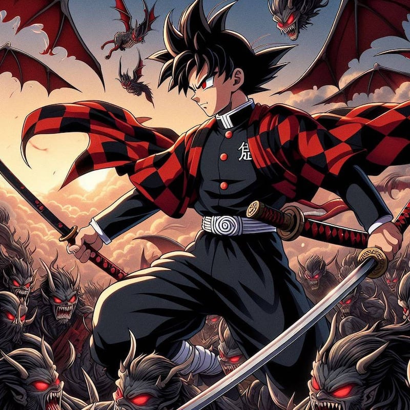 Goku como personaje de Demon Slayer