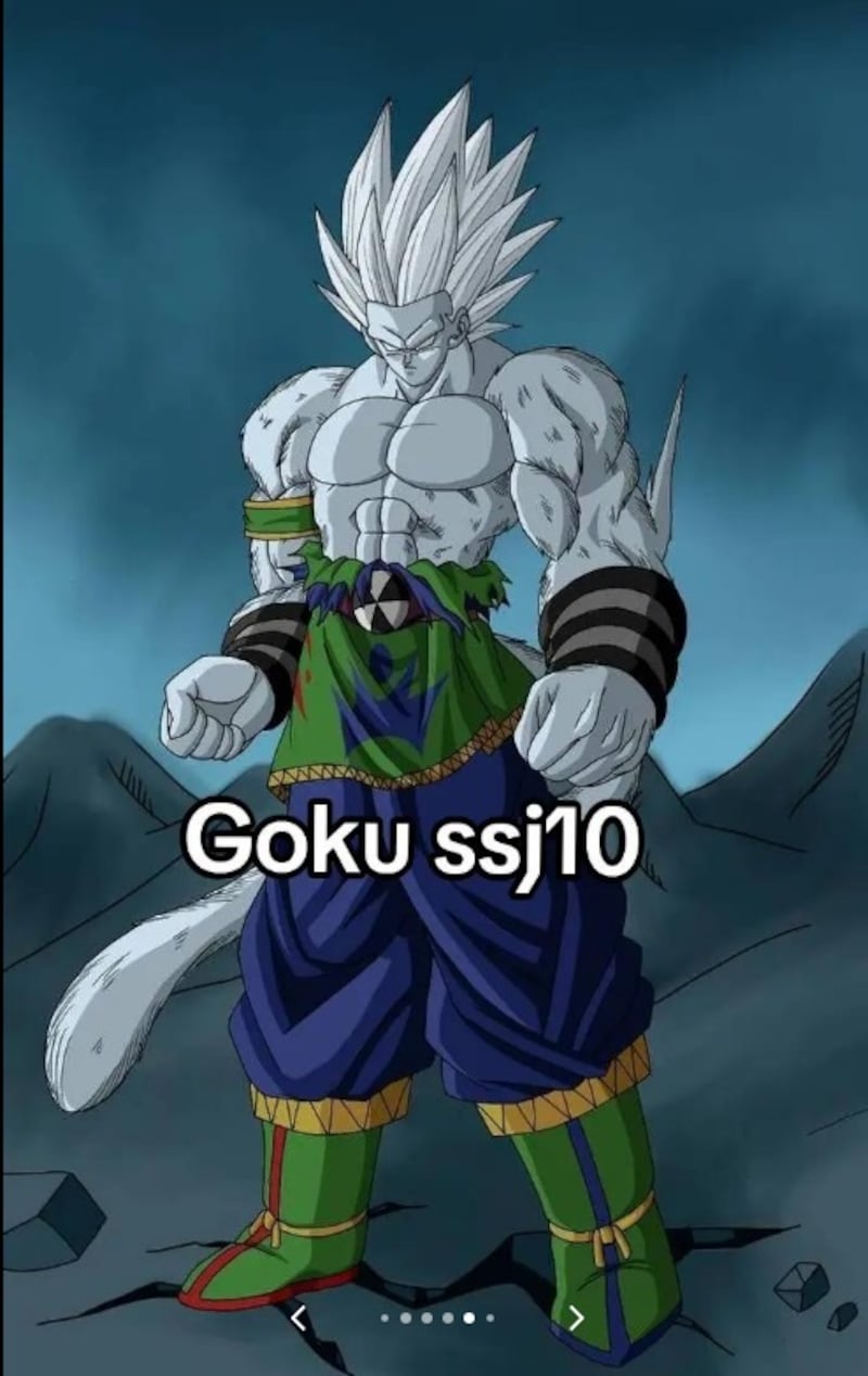 Goku en Super Saiyajin 10. Imagen de Zaikx (TikTok)