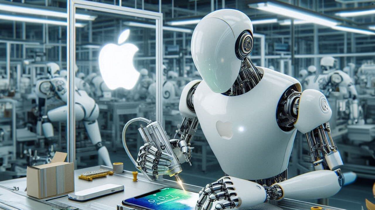 Al parecer Apple planea que el 50% de su fuerza de trabajo sea reemplazada por robots con IA fabricando el iPhone.