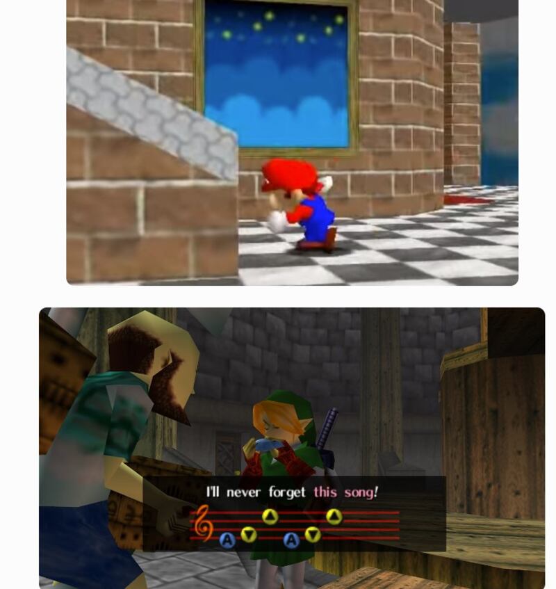 Easter egg de Ocarina of Time en Mario 64