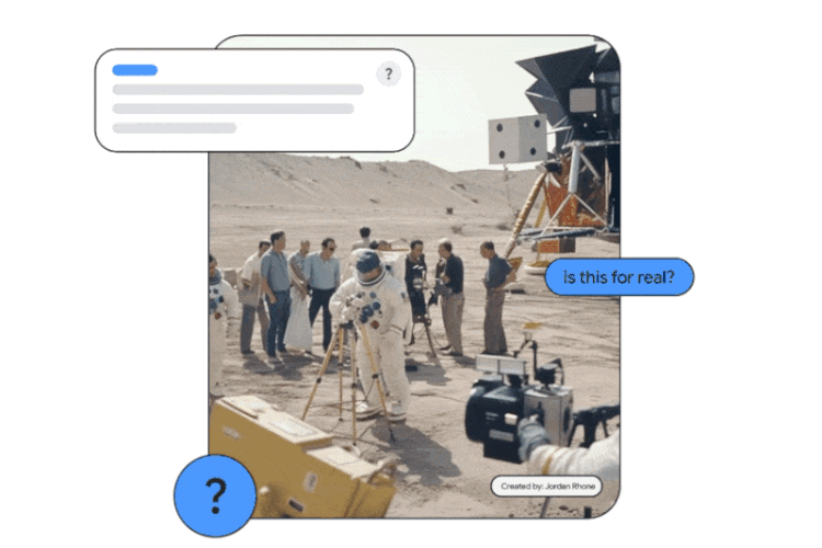 Google mostró una nueva función en desarrollo con la que sería posible detectar pronto cuando una Inteligencia Artificial ha sido la autora de una imagen.