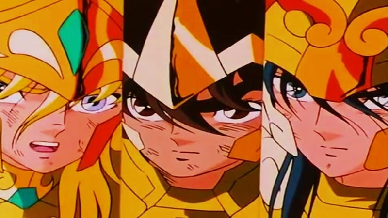 Seiya, Shiryu y Hyoga contra Poseidón