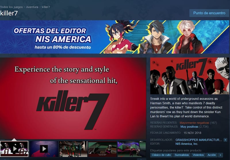 Killer7 en Steamn